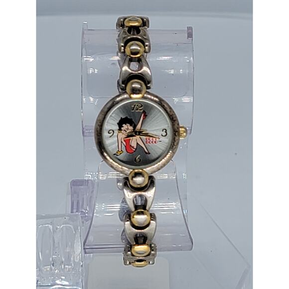 Valdawn Vintage Betty Boop Iconic Red Dainty Ladies Wrist Watch Silver Gold Tone main image 5